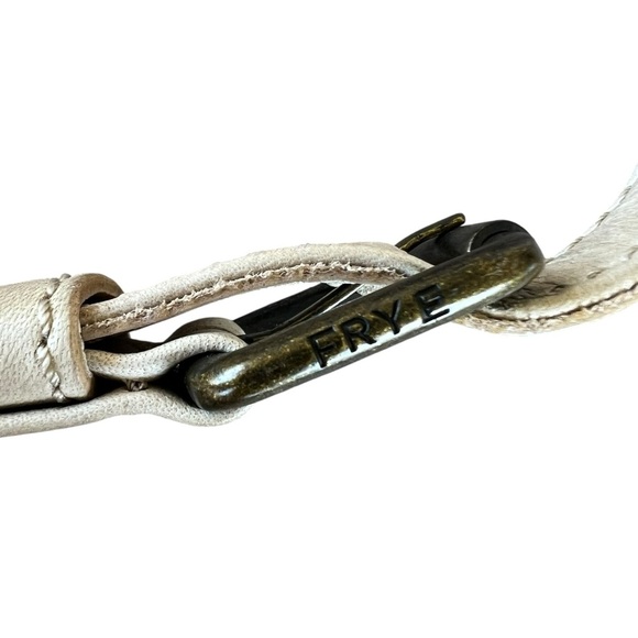 Frye Melissa Leather Zip Crossbody Purse Oat Cream Distressed Rustic 11x8 GUC - Picture 12 of 15